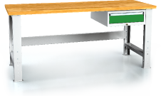 Pracovní stůl alcera PROFI - deska - noha - noha - závěsný kontejner 700 - 1055 x 2000 x 700
